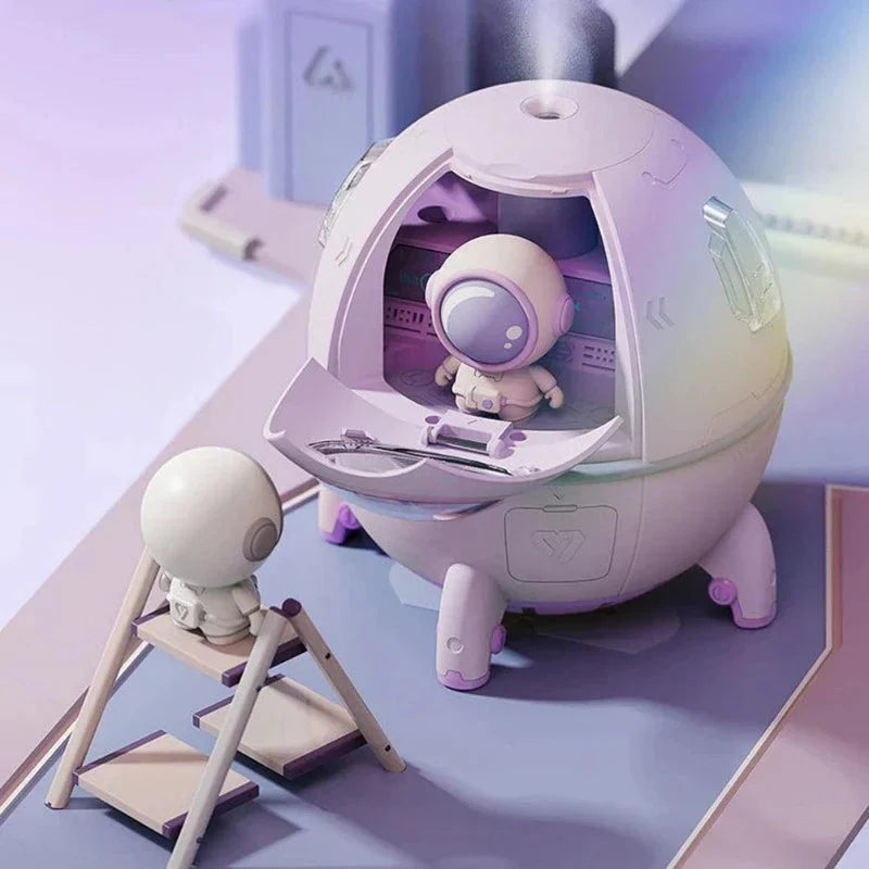 Astronaut Luftbefeuchter, weiß, kugelförmig, dekorativ, für Zuhause, modernes Design.
