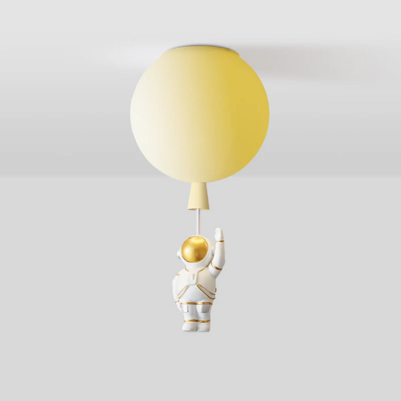 Astronauten-Deckenleuchte, gelber Ballon, modernes Design, Kinderzimmer-Dekoration.