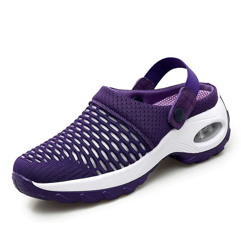 Lila Damen-Sandale, atmungsaktiv, Mesh, Plattform, Sommer, bequem, Freizeit, Strand.