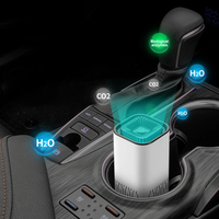 Auto-Luftreiniger im Getränkehalter, weiß, CO2- und H2O-Filter, biologische Enzyme, modernes Design.