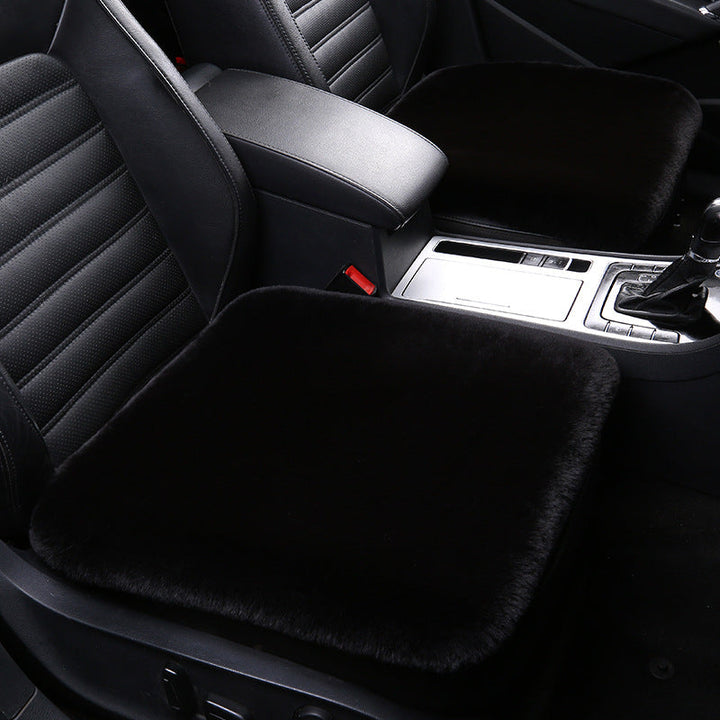 Schwarzer Autositzbezug aus Kunstfell, luxuriös, bequem, passend für Vordersitze, Autozubehör.
