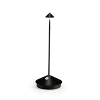 Schwarze LED-Tischlampe, modernes Design, dimmbar, energiesparend, für Büro oder Wohnzimmer.