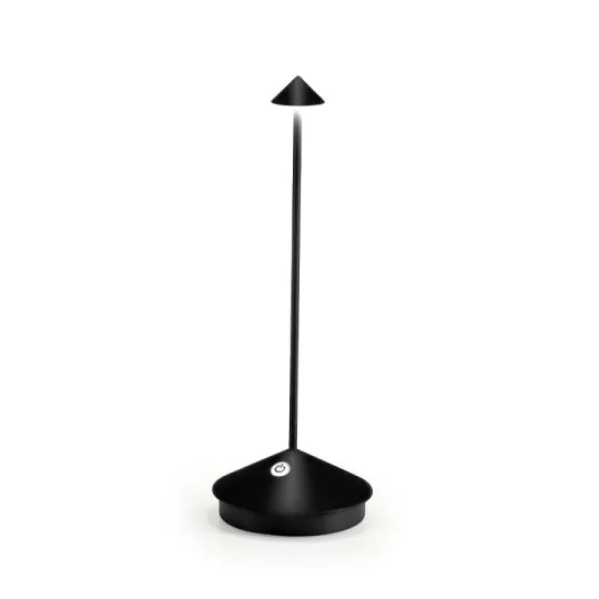 Schwarze LED-Tischlampe, modernes Design, dimmbar, energiesparend, für Büro oder Wohnzimmer.