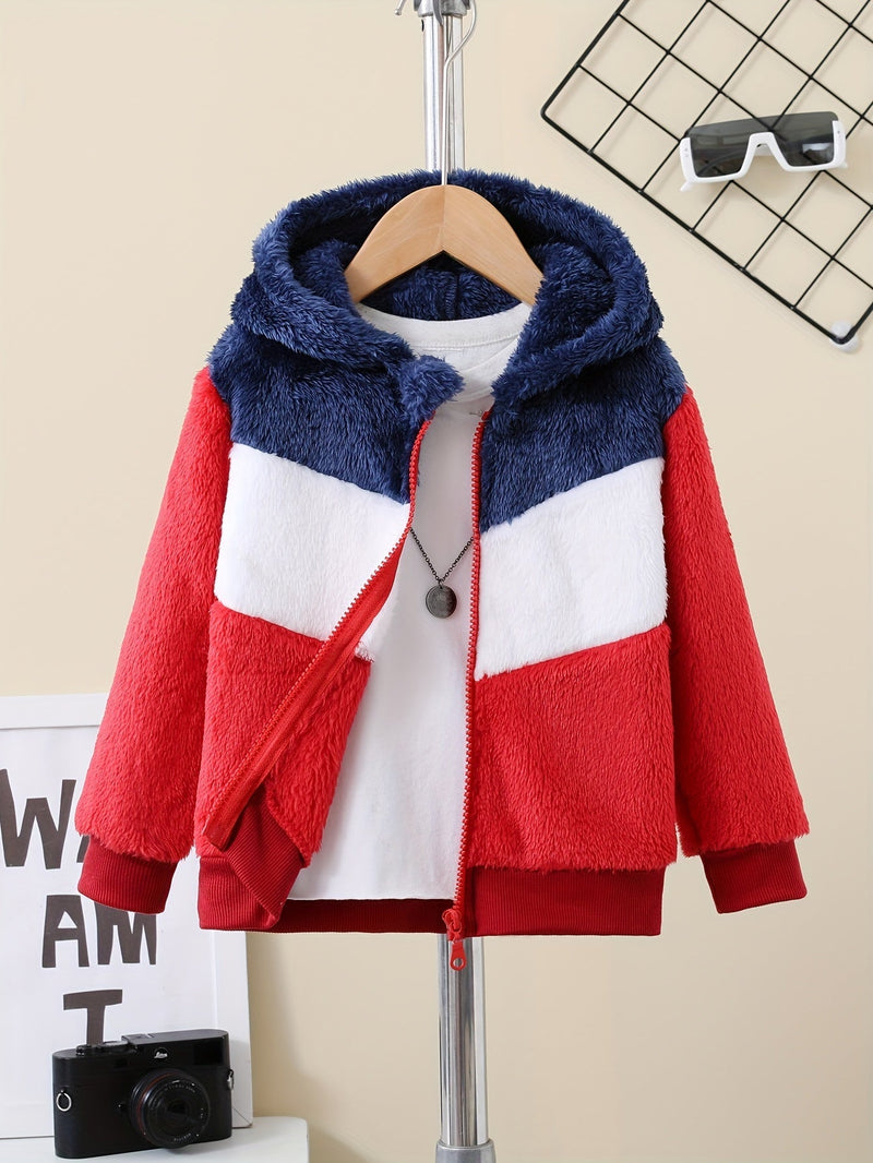 Bleib warm mit Stil – Zafie Winter Fleece Kapuzenjacke mit Reißverschluss für Kinder