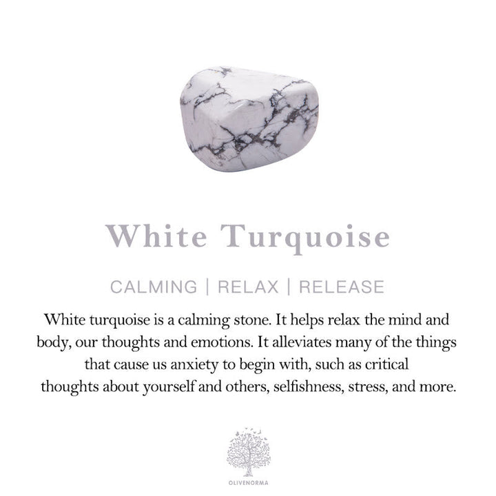 Weißer Türkis-Stein, beruhigend, entspannend, Stressabbau, Heilstein, Marmoroptik