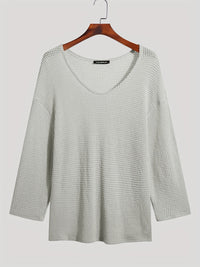 Herbstliches gestricktes Herrenoberteil mit V-Ausschnitt und langen Ärmeln – Eliott