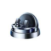 Silberner Edelstahl-Handyhalter, rutschfest, für Auto-Armaturenbrett, 360-Grad-Drehung.