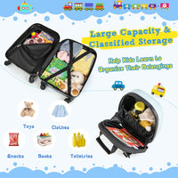 Kinder 2-teiliges Hartschalen-Gepäckset und Rucksack mit 360°-Rädern – Hubschrauber