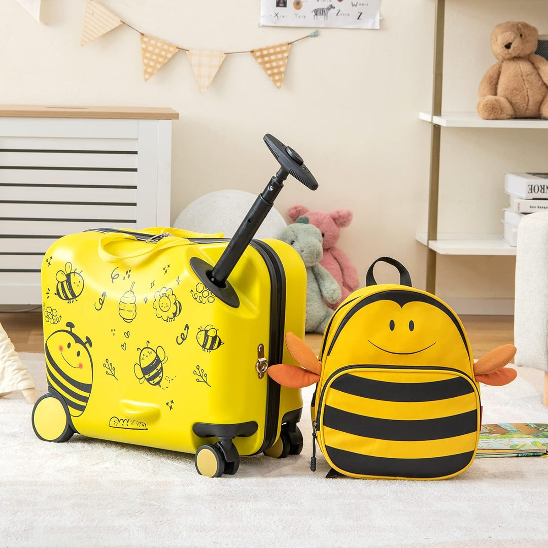 Kinder 2-teiliges Ride-On Koffer- und Reiserucksack-Set mit Spinnerrollen