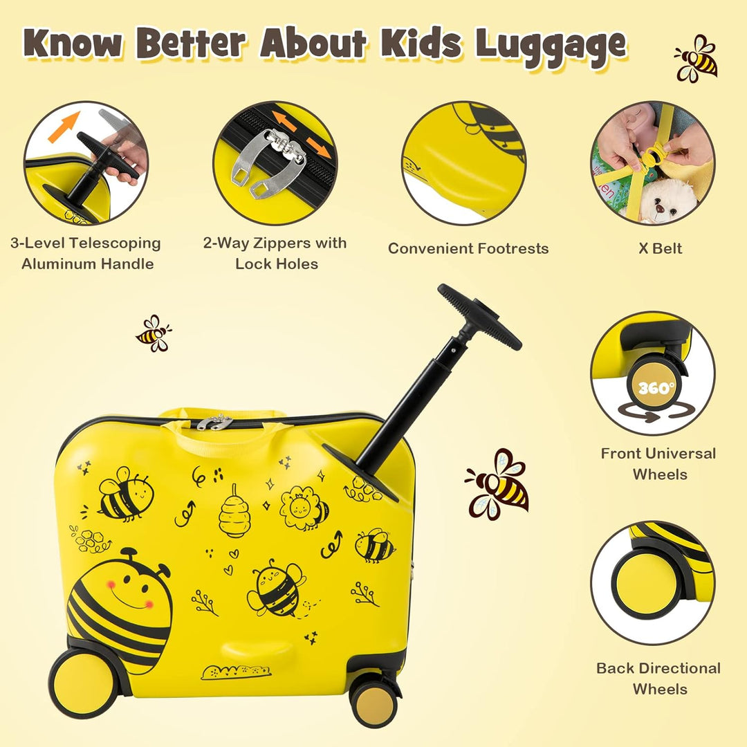 Kinder 2-teiliges Ride-On Koffer- und Reiserucksack-Set mit Spinnerrollen