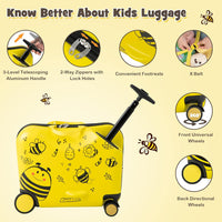 Kinder 2-teiliges Ride-On Koffer- und Reiserucksack-Set mit Spinnerrollen