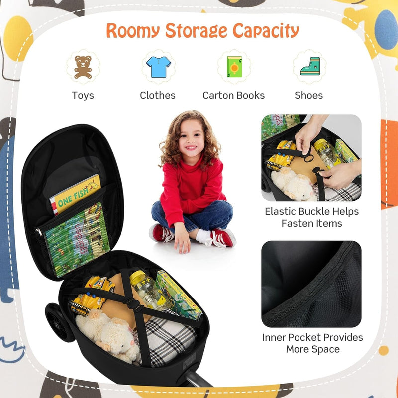 Kinder 2-in-1 Ride-On Scooter Koffer mit LED-Rädern