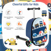 Kinder 2-in-1 Ride-On Scooter Koffer mit LED-Rädern