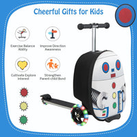 Kinder 2-in-1 Ride-On Scooter Koffer mit LED-Rädern