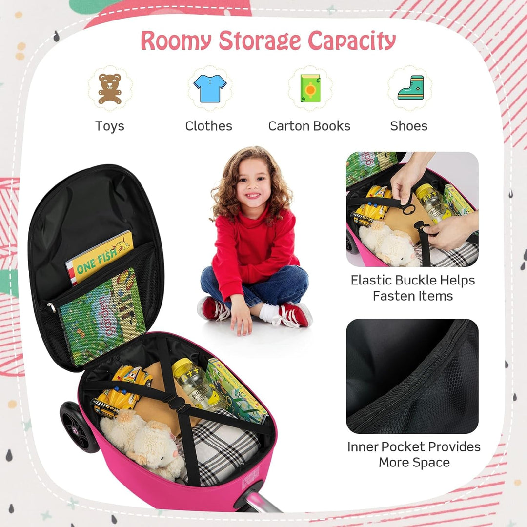 Kinder 2-in-1 Ride-On Scooter Koffer mit LED-Rädern