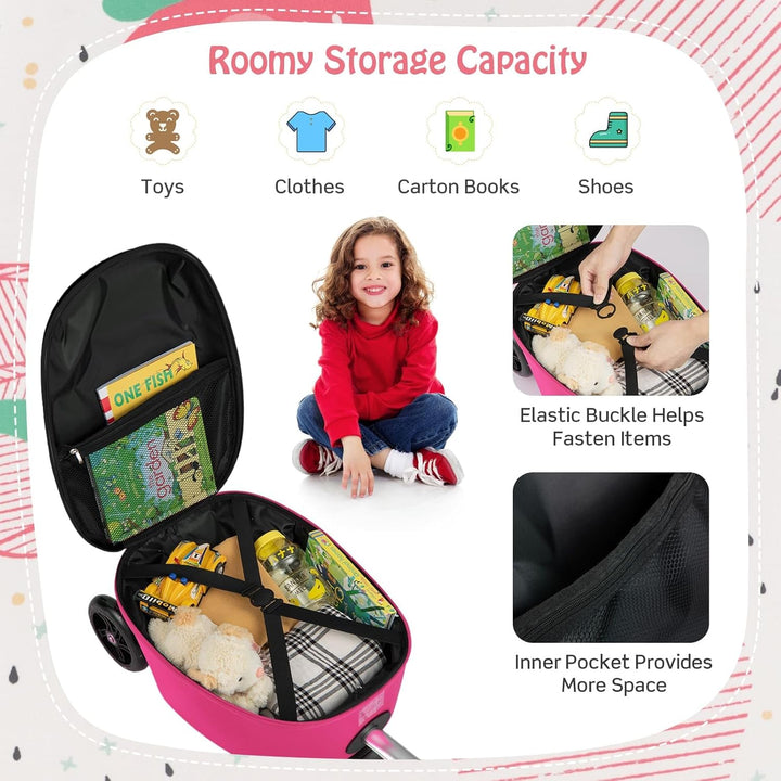 Kinder 2-in-1 Ride-On Scooter Koffer mit LED-Rädern