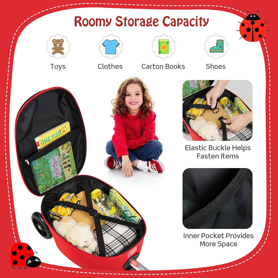 Kinder 2-in-1 Ride-On Scooter Koffer mit LED-Rädern