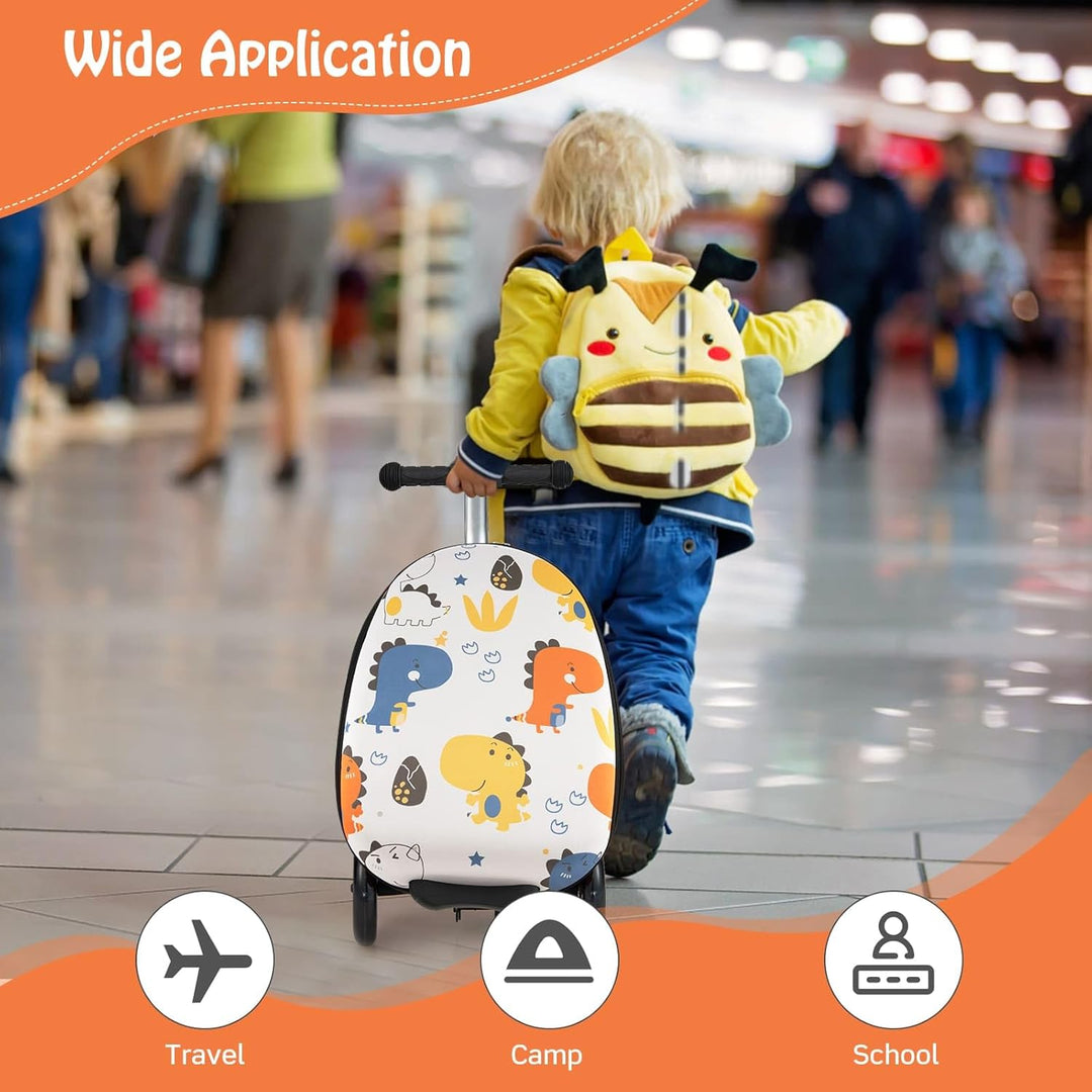 Kinder 2-in-1 Ride-On Scooter Koffer mit LED-Rädern