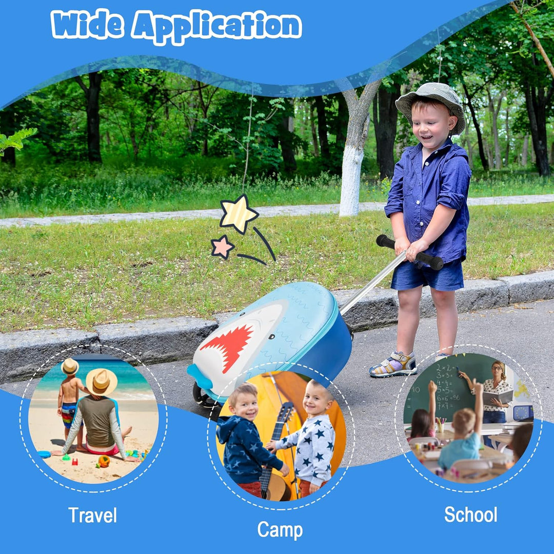 Kinder 2-in-1 Ride-On Scooter Koffer mit LED-Rädern