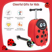 Kinder 2-in-1 Ride-On Scooter Koffer mit LED-Rädern