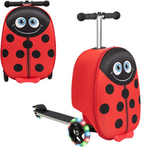 Kinder 2-in-1 Ride-On Scooter Koffer mit LED-Rädern