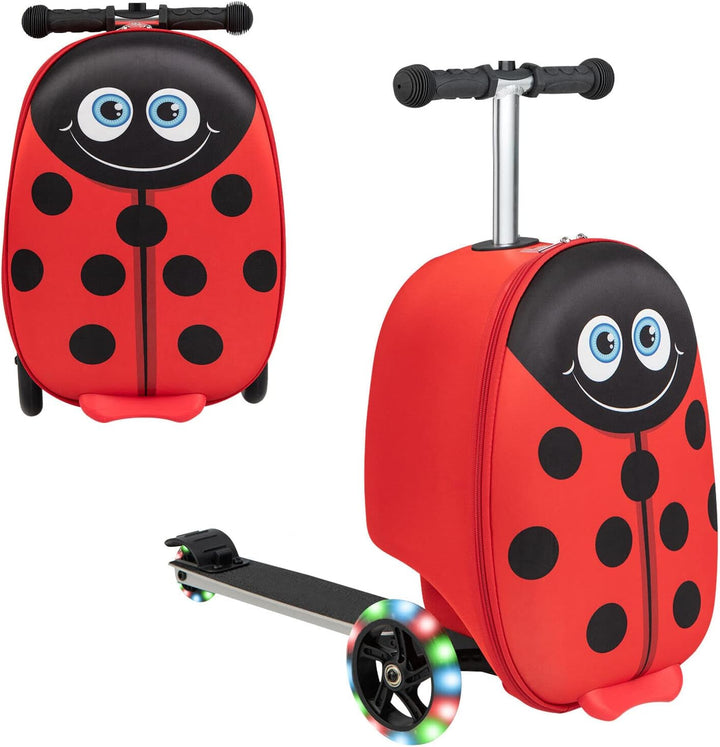 Kinder 2-in-1 Ride-On Scooter Koffer mit LED-Rädern