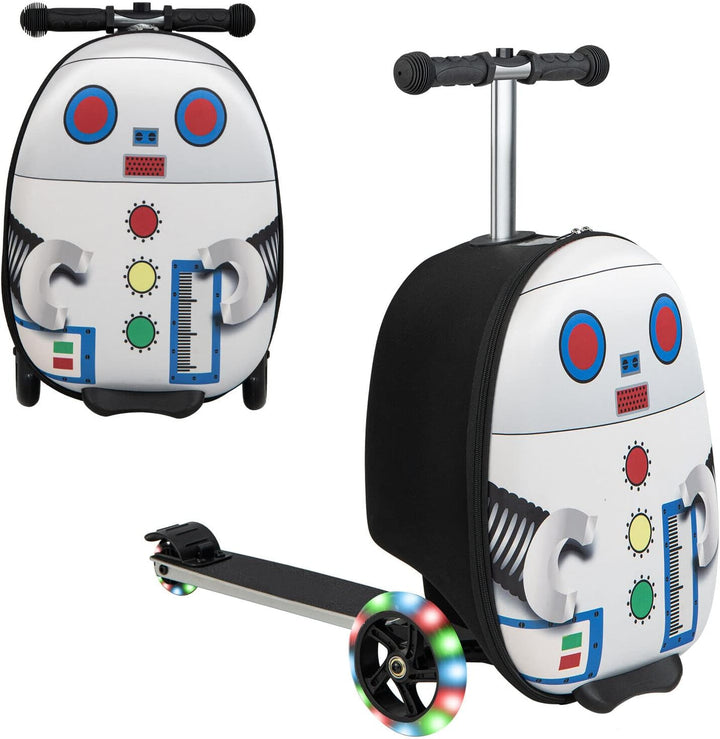 Kinder 2-in-1 Ride-On Scooter Koffer mit LED-Rädern