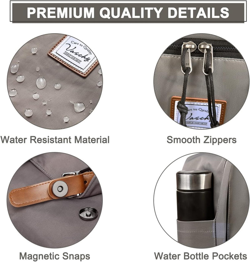 15,6” Wasserdichter Vintage Laptop-Rucksack mit Organizer-Fächern – UrbanEase