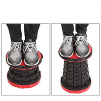 Zwei-in-Eins-Fitness-Stepper, schwarz-rot, verstellbar, für Heimtraining, rutschfest.