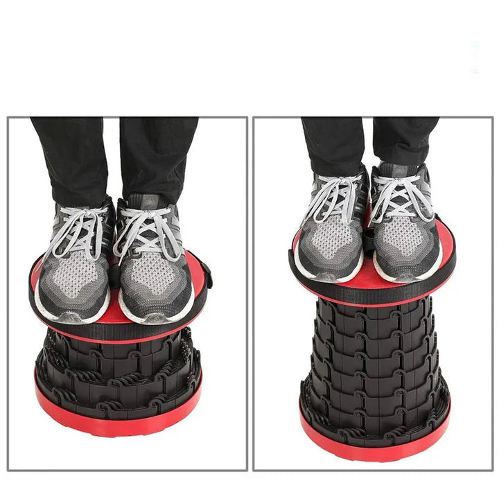 Zwei-in-Eins-Fitness-Stepper, schwarz-rot, verstellbar, für Heimtraining, rutschfest.