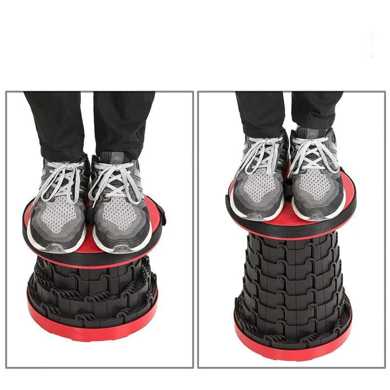 Zwei-in-Eins-Fitness-Stepper, schwarz-rot, verstellbar, für Heimtraining, rutschfest.