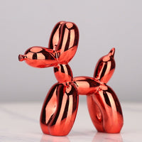 Rote Ballonhund-Skulptur, glänzend, modernes Kunstwerk, Dekoration, Wohnzimmer, Geschenkidee.