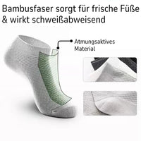 Graue Bambussocken, atmungsaktiv, schweißabweisend, ideal für frische Füße.