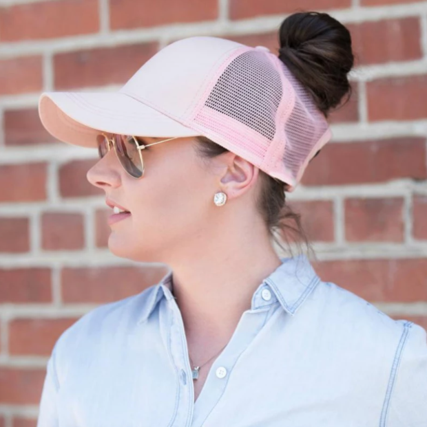 Trendige Damen Baseballcap mit Zopfloch & Klettverschluss – Leona