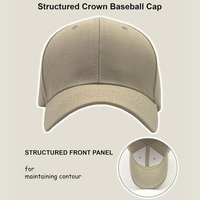 Beige Baseballcap mit strukturiertem Schirm und Frontpanel, ideal für optimalen Halt.
