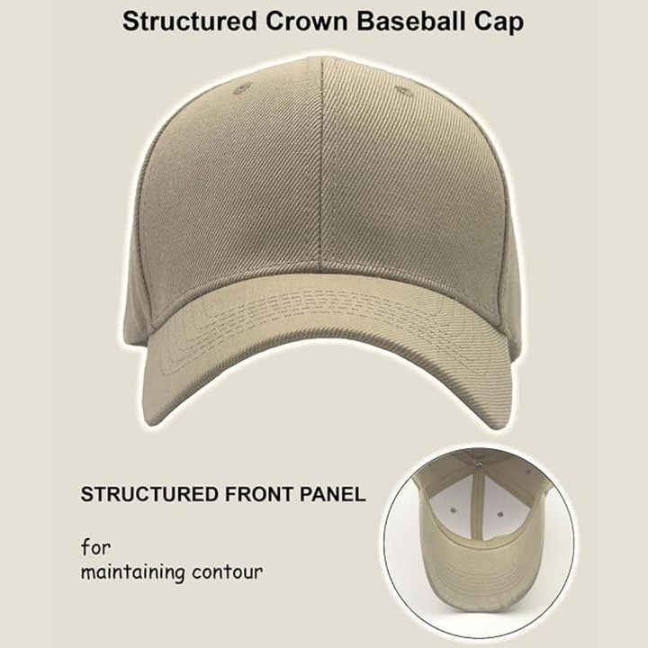 Beige Baseballcap mit strukturiertem Schirm und Frontpanel, ideal für optimalen Halt.