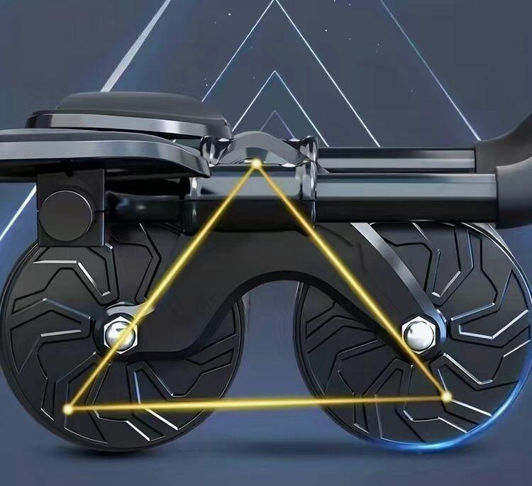 Schwarzes Bauchmuskelrad mit Doppelrädern, Fitnessgerät für Core-Training, Heimtraining.