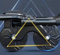 Schwarzes Bauchmuskelrad mit Doppelrädern, Fitnessgerät für Core-Training, Heimtraining.