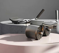 Ab Roller Bauchtrainer, schwarz, Fitnessgerät für effektives Core-Training, Heimtraining.