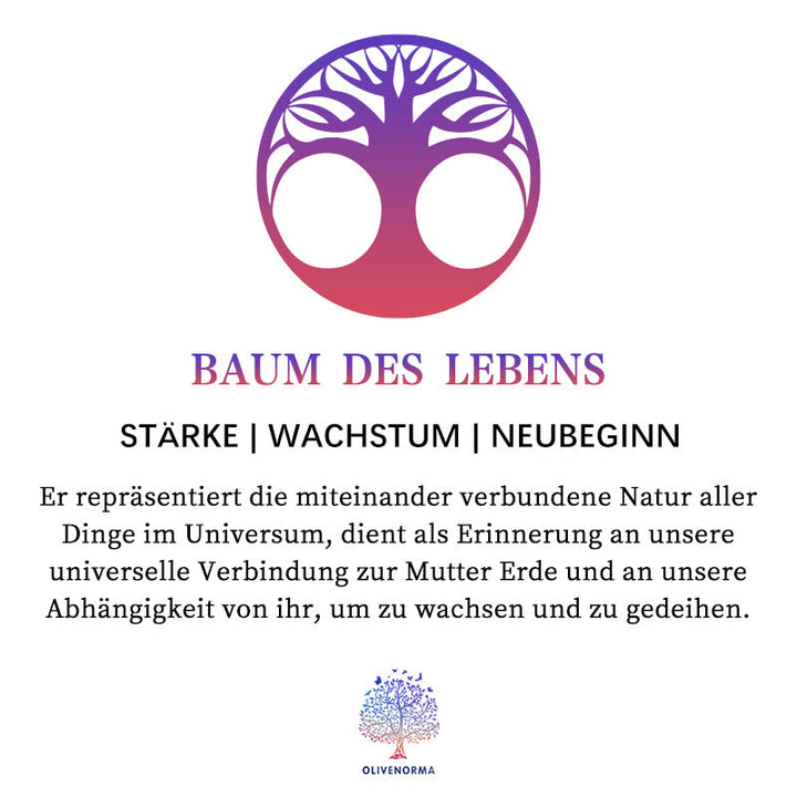 Baum des Lebens Symbol, lila, Stärke, Wachstum, Neubeginn, universelle Verbindung, Natur.