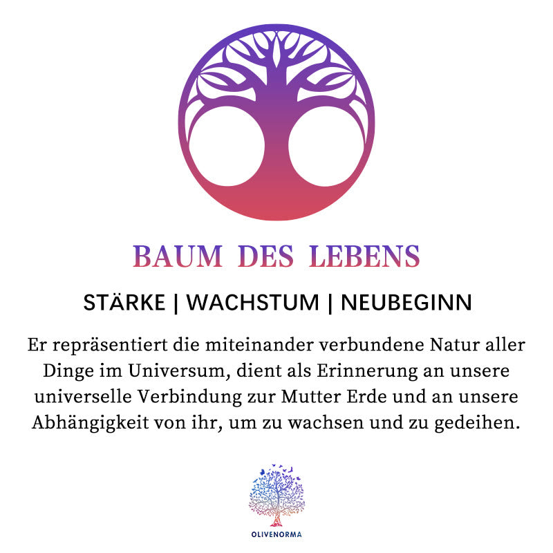 Baum des Lebens Symbol, lila, Stärke, Wachstum, Neubeginn, universelle Verbindung, Natur.