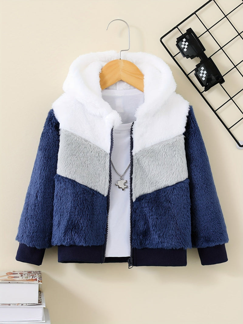 Bleib warm mit Stil – Zafie Winter Fleece Kapuzenjacke mit Reißverschluss für Kinder
