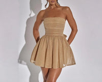 Glänzendes & Atmungsaktives Kurzes Partykleid – Leona