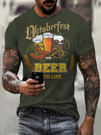 Herren Kurzarm T-Shirt mit Bier-Print – Markus Oktoberfest 2025