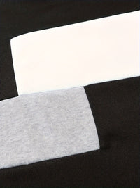 Schwarz-weiß-grauer gestreifter Pullover, Baumwolle, modisch, lässig, Unisex-Design.