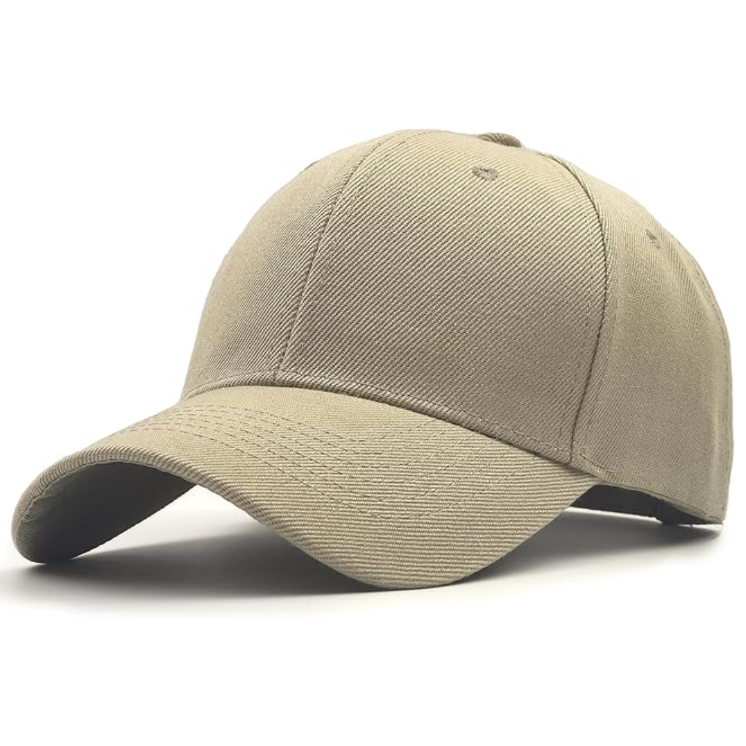 Beige Baseballcap aus Baumwolle, Unisex, verstellbar, modisch, Freizeitkleidung, Accessoire.