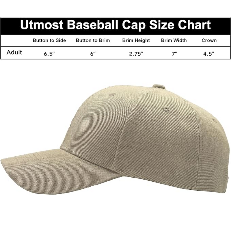 Beige Baseballkappe für Erwachsene, Größenübersicht, Baumwolle, modisch, Unisex, Sportaccessoire.
