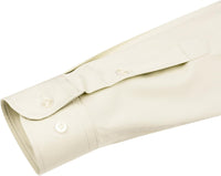 Beiges Herrenhemd, langärmlig, Baumwolle, Knopfleiste, elegantes Design.