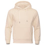 Beige Herren-Hoodie, Fleece, warm, Streetwear, lässig, atmungsaktiv, Kapuzenpullover.