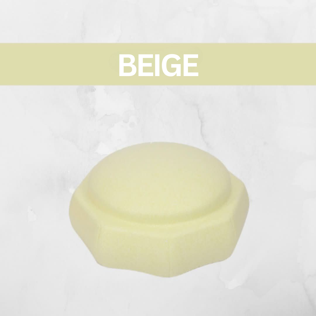 Beige runder Türstopper aus Gummi, rutschfest, langlebig, für Boden- und Wandschutz.